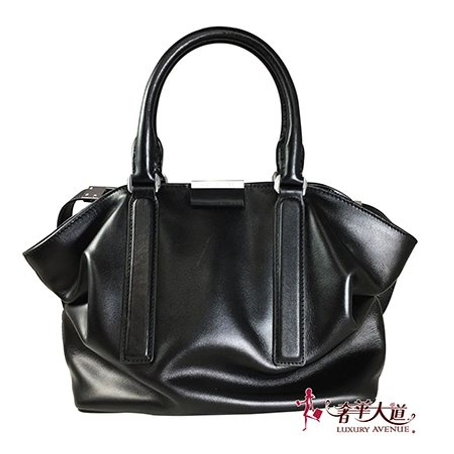 MK黑色牛皮手提/斜背兩用包 31H5PLXS1L-0