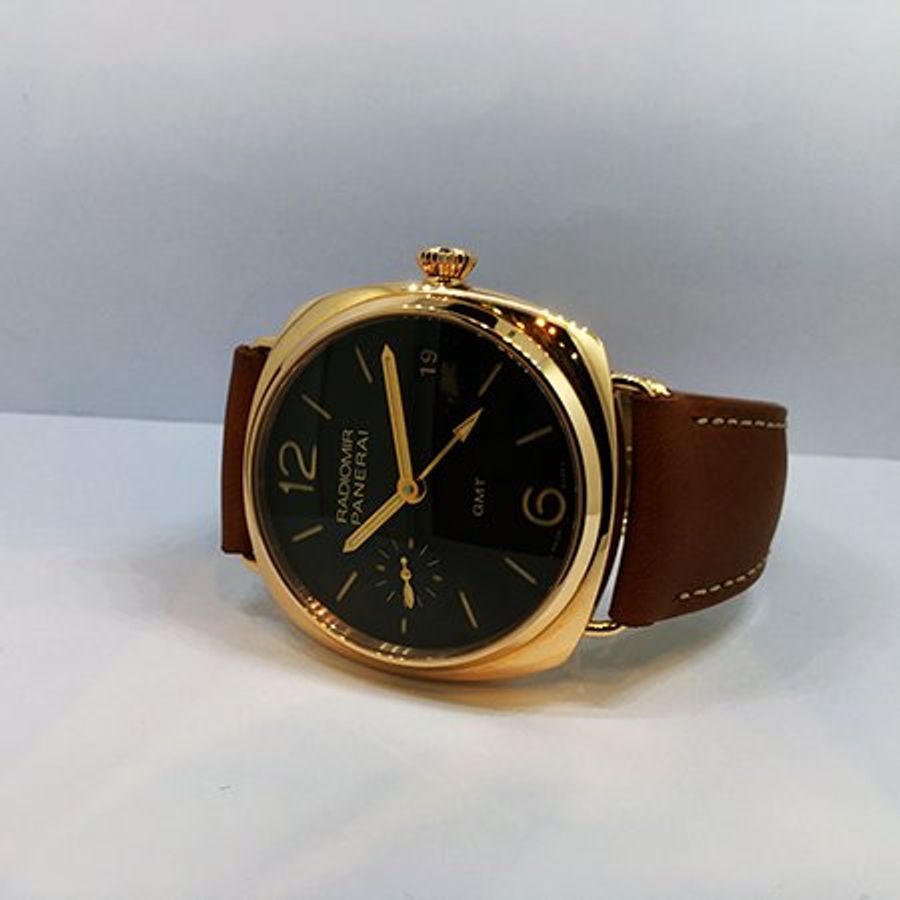 PANERAI 沛納海 RADIOMIR GMT 3D 47MM玫瑰金手上鍊腕錶 PAM00421-2