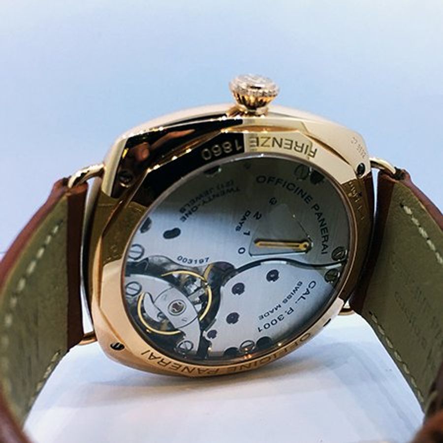 PANERAI 沛納海 RADIOMIR GMT 3D 47MM玫瑰金手上鍊腕錶 PAM00421-4