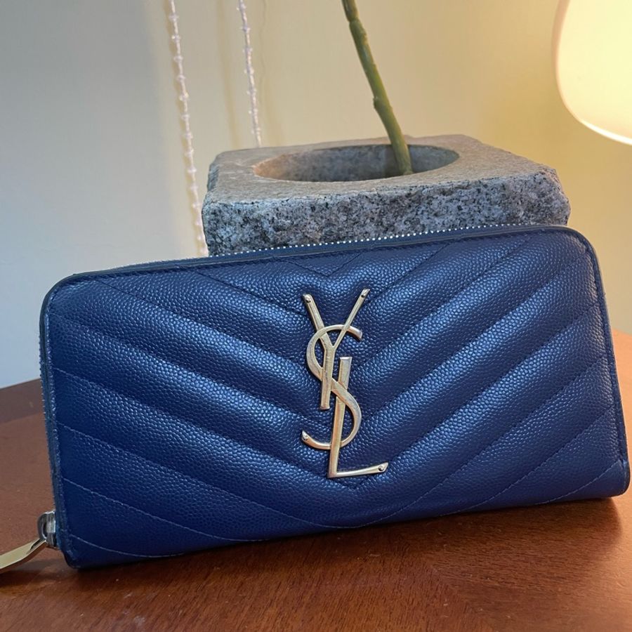 YSL 深藍色長夾-2