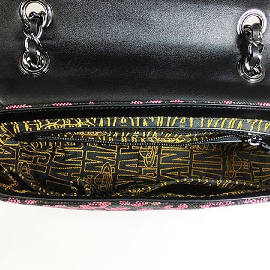 Vivienne westwood Avon woven 黑色粉豹紋錬帶二用包-5