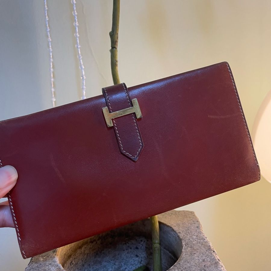 Hermes 棕色金釦-5