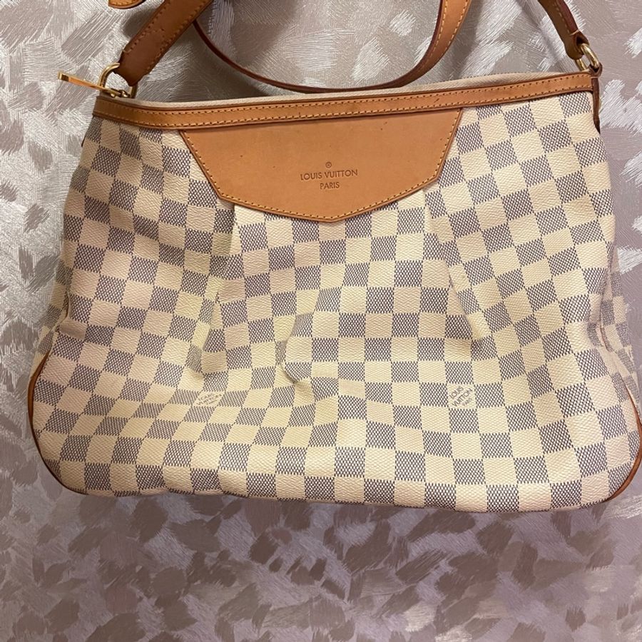 LOUIS VUITTON 路易威登 肩背包 格紋Damier Azur Damier Siracusa PM 白色-3
