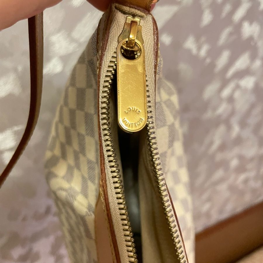 LOUIS VUITTON 路易威登 肩背包 格紋Damier Azur Damier Siracusa PM 白色-9