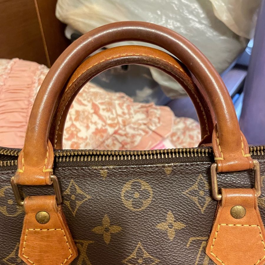 LOUIS VUITTON 路易威登 波士頓包 老花Monogram Speedy 25棕色 Pvc  二手-4
