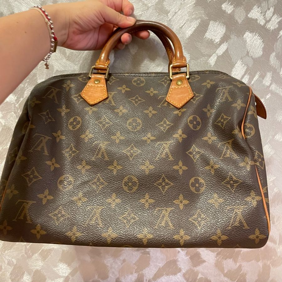 LOUIS VUITTON 路易威登 波士頓包 老花Monogram Speedy 25棕色 Pvc  二手-5