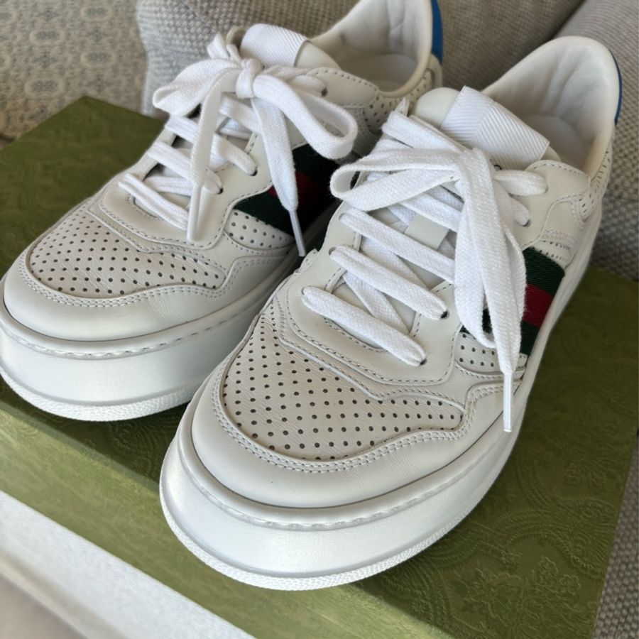 GUCCI 條紋配色經典小白鞋-2