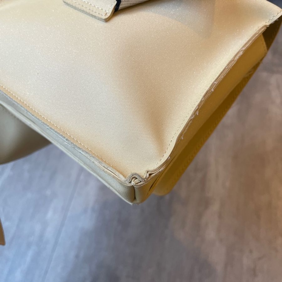 Chanel米白布logo腰包-15