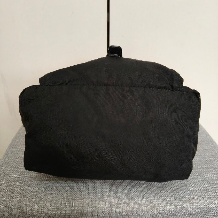 【🐍蛇吧拉系】🧧新春甜甜價至2/3🧧㊣✨PRADA✨普拉達 黑色 輕量 帆布 皮革 單釦 掀蓋式 郵差包 肩背包 斜背包 /二手包/二手精品/保證正品🌳二手樹屋🌳-4