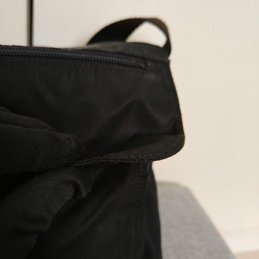 【🐍蛇吧拉系】🧧新春甜甜價至2/3🧧㊣✨PRADA✨普拉達 黑色 輕量 帆布 皮革 單釦 掀蓋式 郵差包 肩背包 斜背包 /二手包/二手精品/保證正品🌳二手樹屋🌳-6