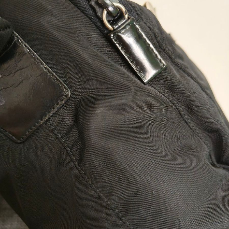 【🐍蛇吧拉系】🧧新春甜甜價至2/3🧧㊣✨PRADA✨普拉達 黑色 輕量 帆布 皮革 單釦 掀蓋式 郵差包 肩背包 斜背包 /二手包/二手精品/保證正品🌳二手樹屋🌳-12