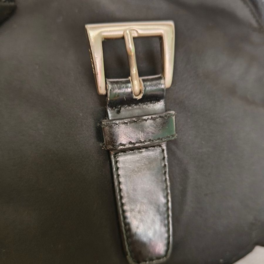 【🐍蛇吧拉系】🧧新春甜甜價至2/3🧧㊣✨PRADA✨普拉達 黑色 輕量 帆布 皮革 單釦 掀蓋式 郵差包 肩背包 斜背包 /二手包/二手精品/保證正品🌳二手樹屋🌳-14