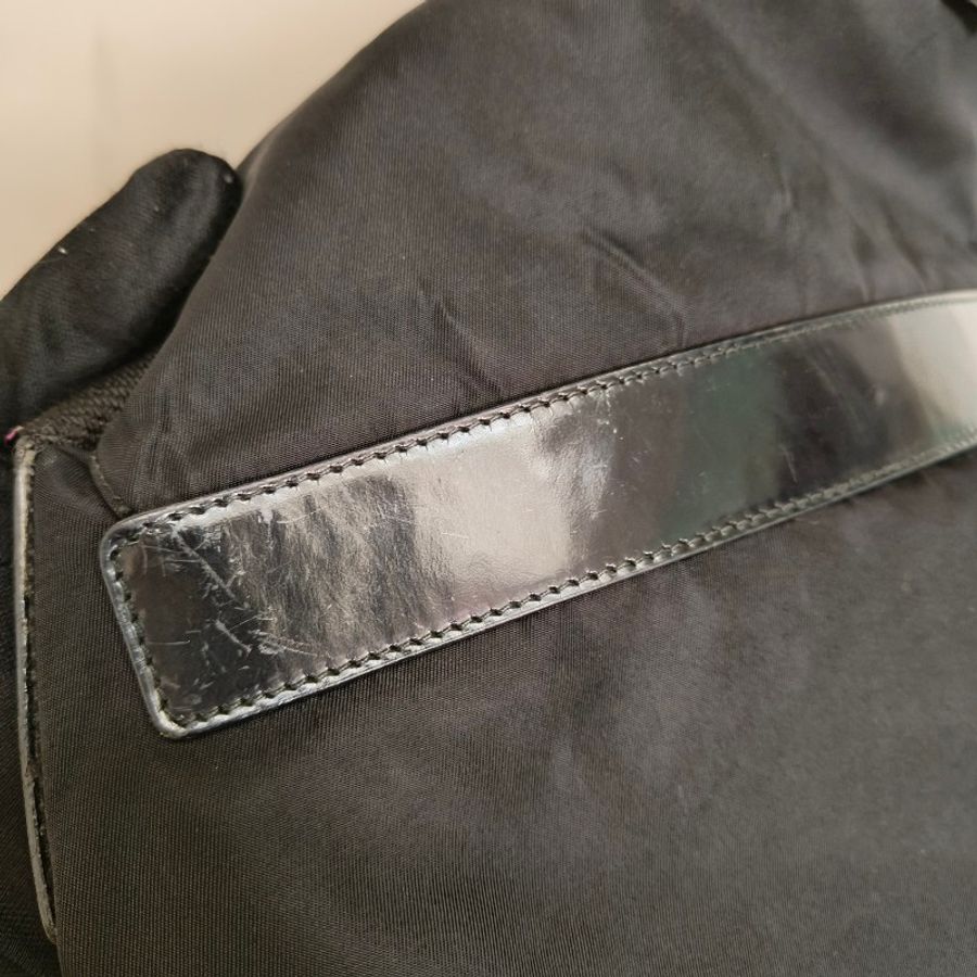 【🐍蛇吧拉系】🧧新春甜甜價至2/3🧧㊣✨PRADA✨普拉達 黑色 輕量 帆布 皮革 單釦 掀蓋式 郵差包 肩背包 斜背包 /二手包/二手精品/保證正品🌳二手樹屋🌳-21