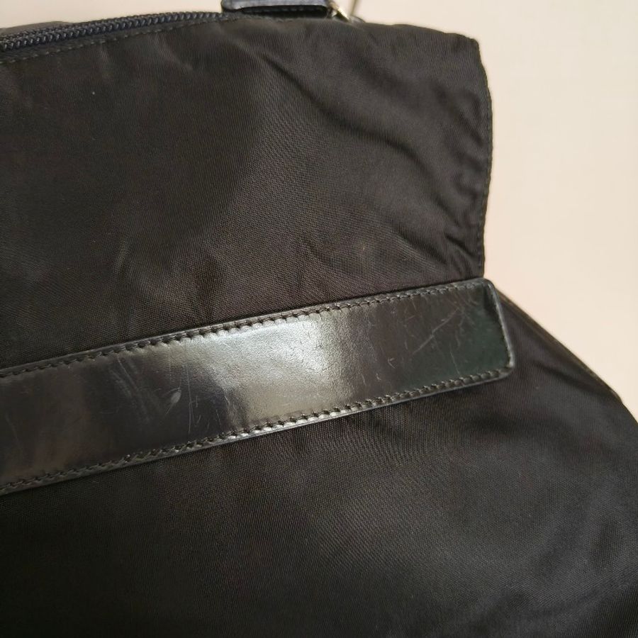 【🐍蛇吧拉系】🧧新春甜甜價至2/3🧧㊣✨PRADA✨普拉達 黑色 輕量 帆布 皮革 單釦 掀蓋式 郵差包 肩背包 斜背包 /二手包/二手精品/保證正品🌳二手樹屋🌳-22