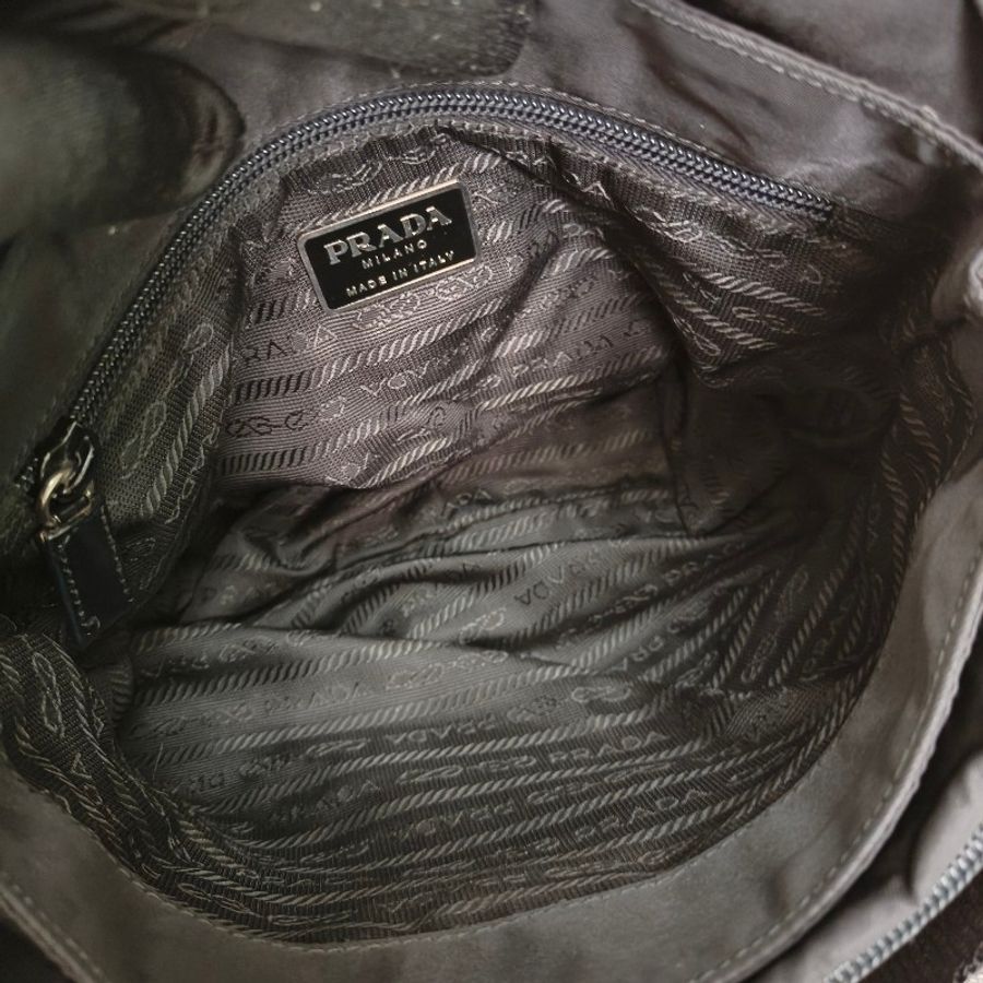 【🐍蛇吧拉系】🧧新春甜甜價至2/3🧧㊣✨PRADA✨普拉達 黑色 輕量 帆布 皮革 單釦 掀蓋式 郵差包 肩背包 斜背包 /二手包/二手精品/保證正品🌳二手樹屋🌳-37