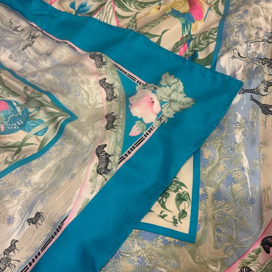 二手VINTAGE HERMES SILK SCARF "TROPIQUES"-5