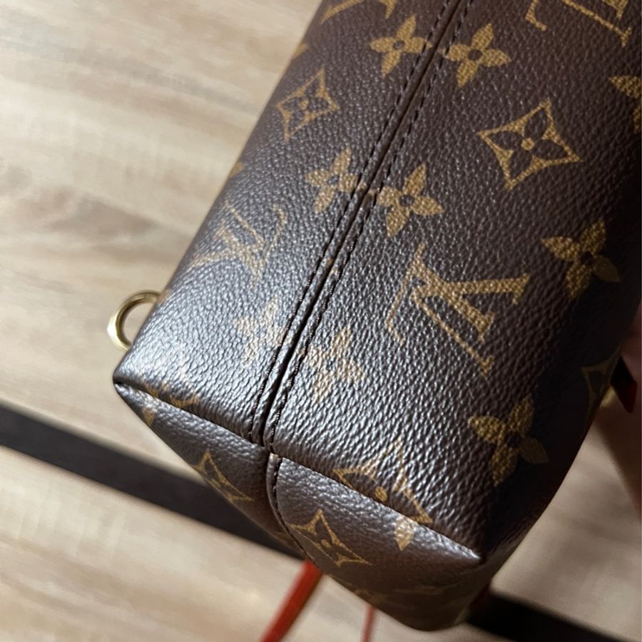 LV M45502 Montsouris BB 老花皮革後背包-8