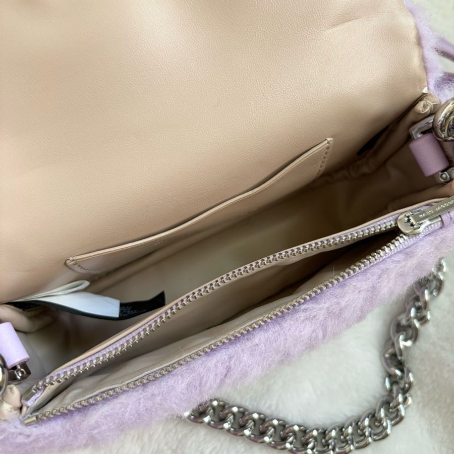 MARC JACOBS the teddy j Marc 泰迪 翻蓋 MJ 單肩包 斜跨包 紫色 絨毛包 毛毛包 y2k-1