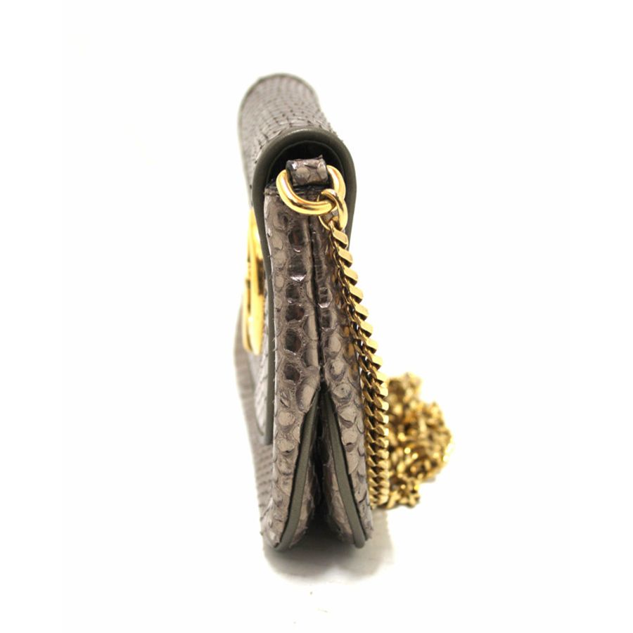 Gucci Metallic Python Leather 1973 Chain Small Shoulder Bag-3