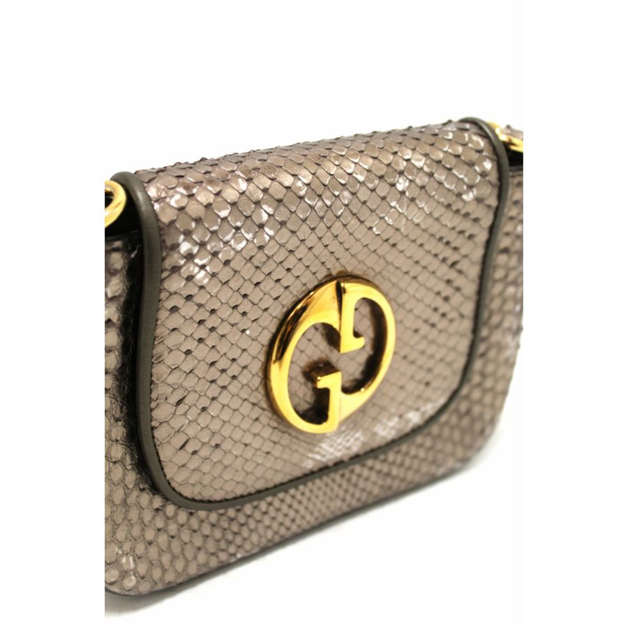 Gucci Metallic Python Leather 1973 Chain Small Shoulder Bag-5
