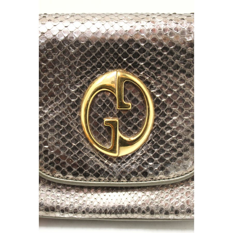 Gucci Metallic Python Leather 1973 Chain Small Shoulder Bag-6