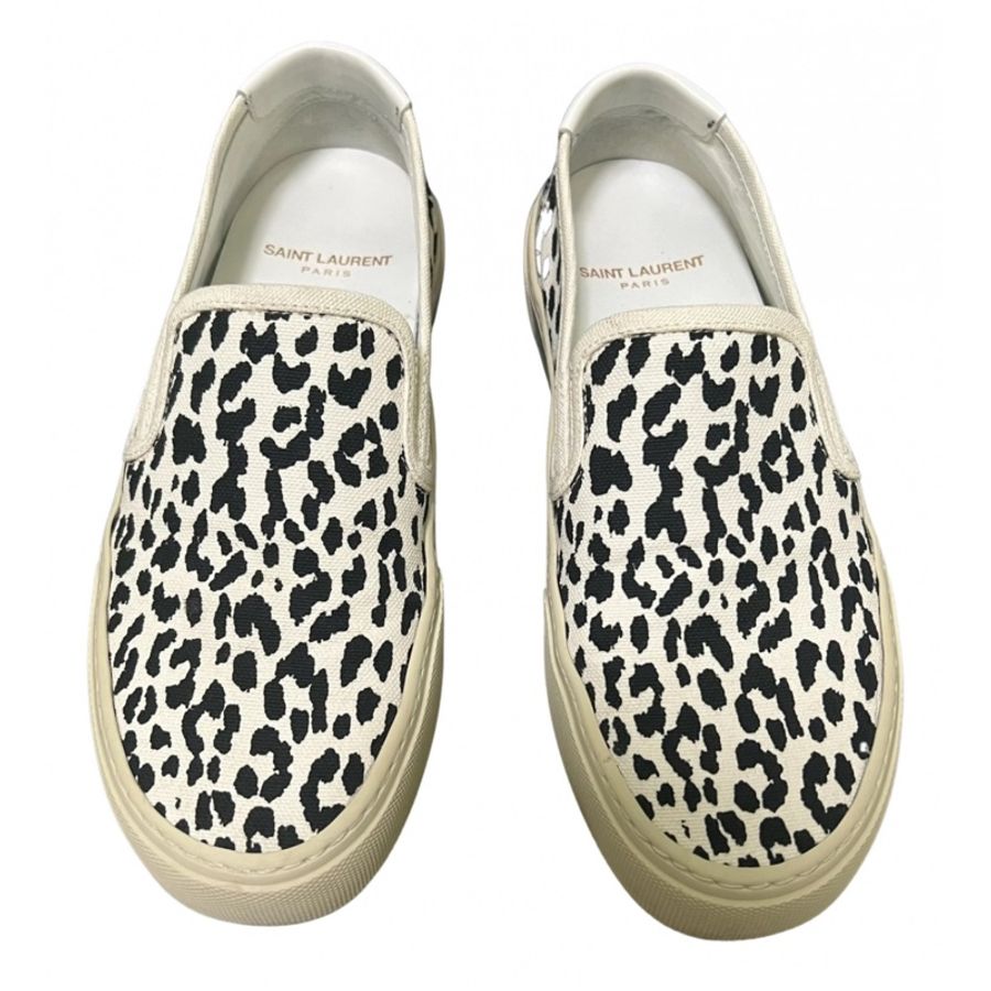 Saint Laurent Black & White Venice Slip-on Sneakers-0