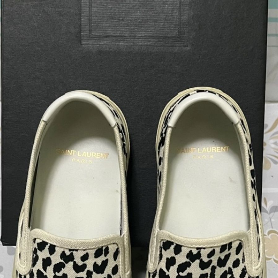 Saint Laurent Black & White Venice Slip-on Sneakers-1