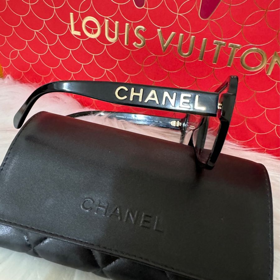 CHANEL 香奈兒黑框兩側字母平光眼鏡-9