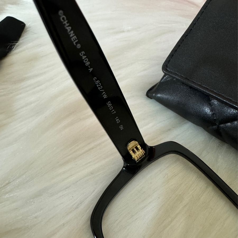 CHANEL 香奈兒黑框兩側字母平光眼鏡-10