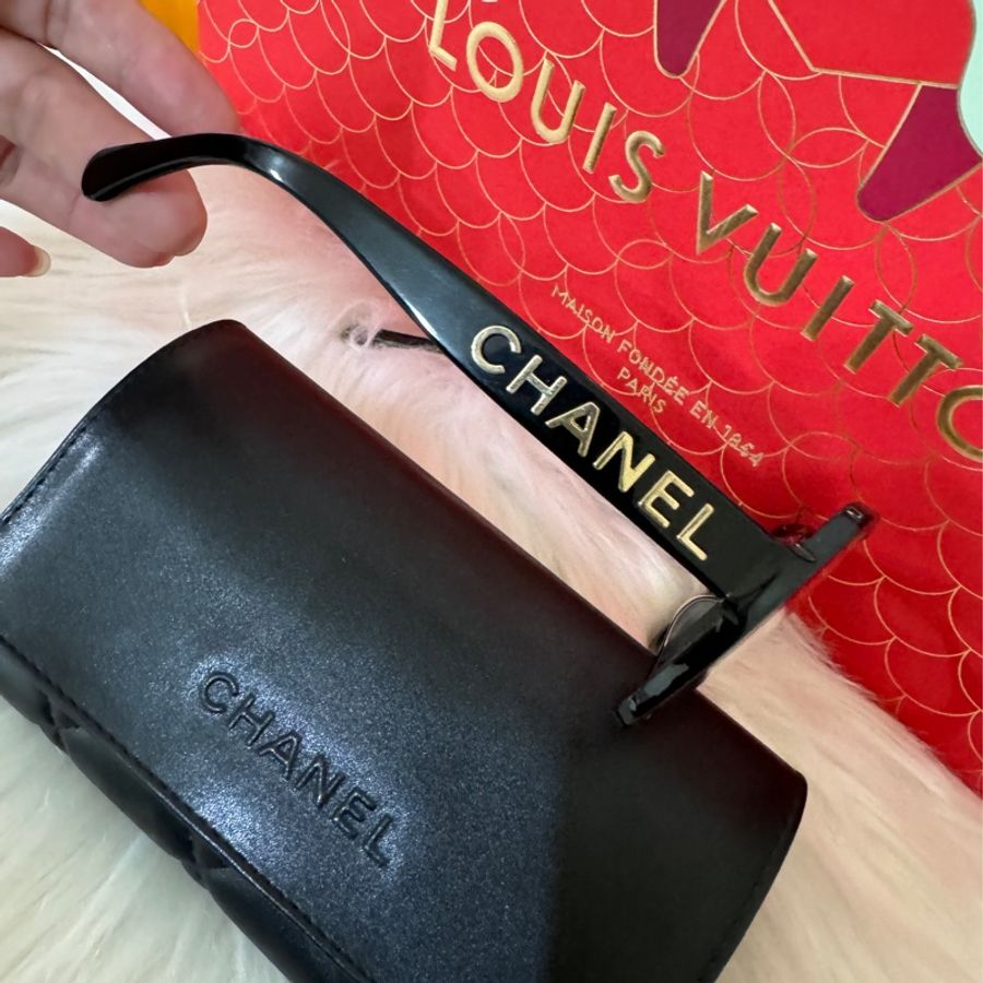 CHANEL 香奈兒黑框兩側字母平光眼鏡-13