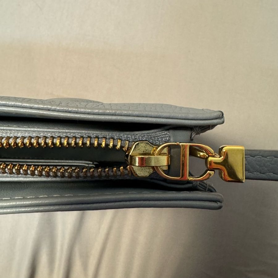 Christian Dior Caro Pouch with chain 藍色 可加鏈條斜背woc-9