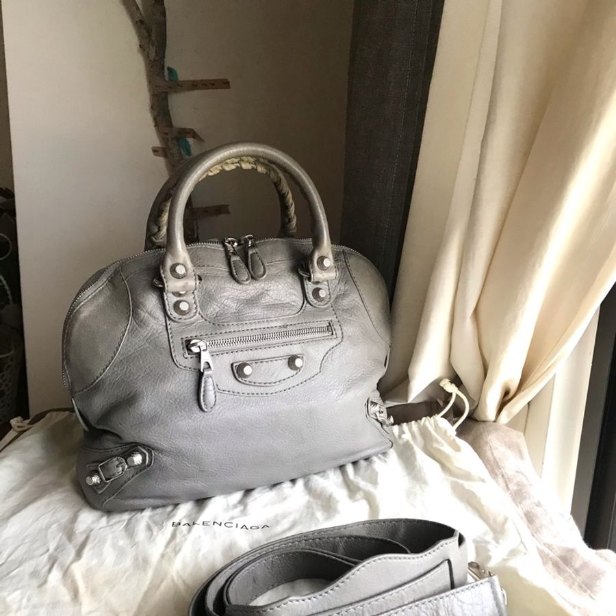 機車包系列-小包💝Balenciaga巴黎世家-機車mini🌠貝殼包/手提/斜背/側背🌠正品🌠況好🌠 率性又🉑️❤️-4