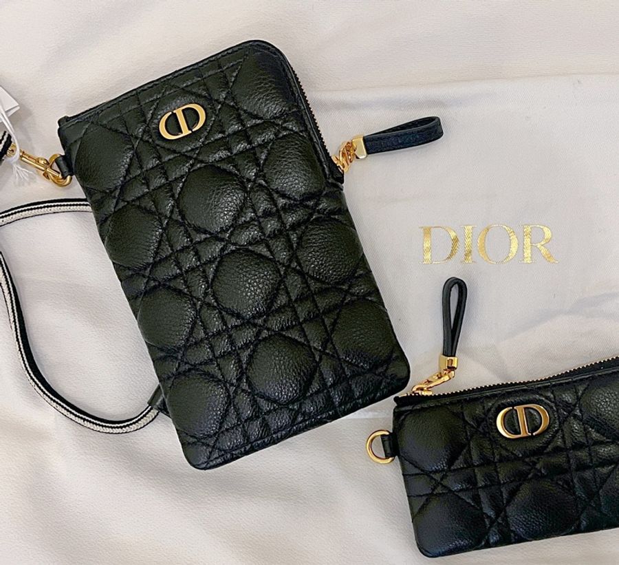 Dior 經典Lady Dior 黛妃騰格紋手機掛包 子母包-2