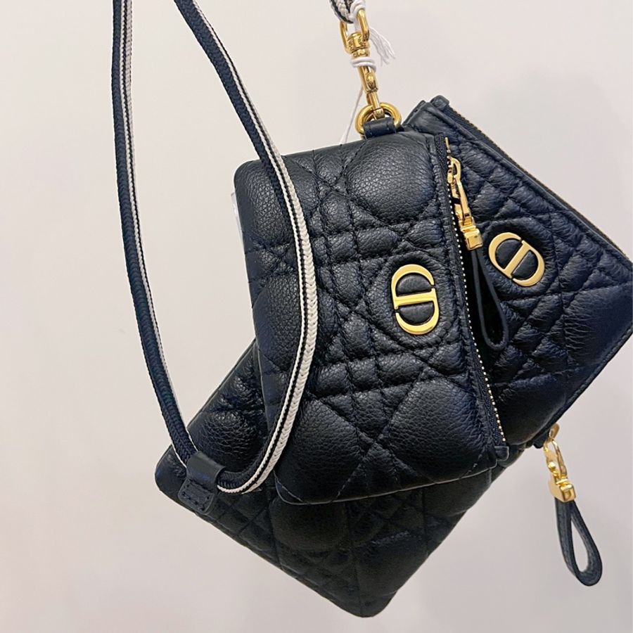 Dior 經典Lady Dior 黛妃騰格紋手機掛包 子母包-5