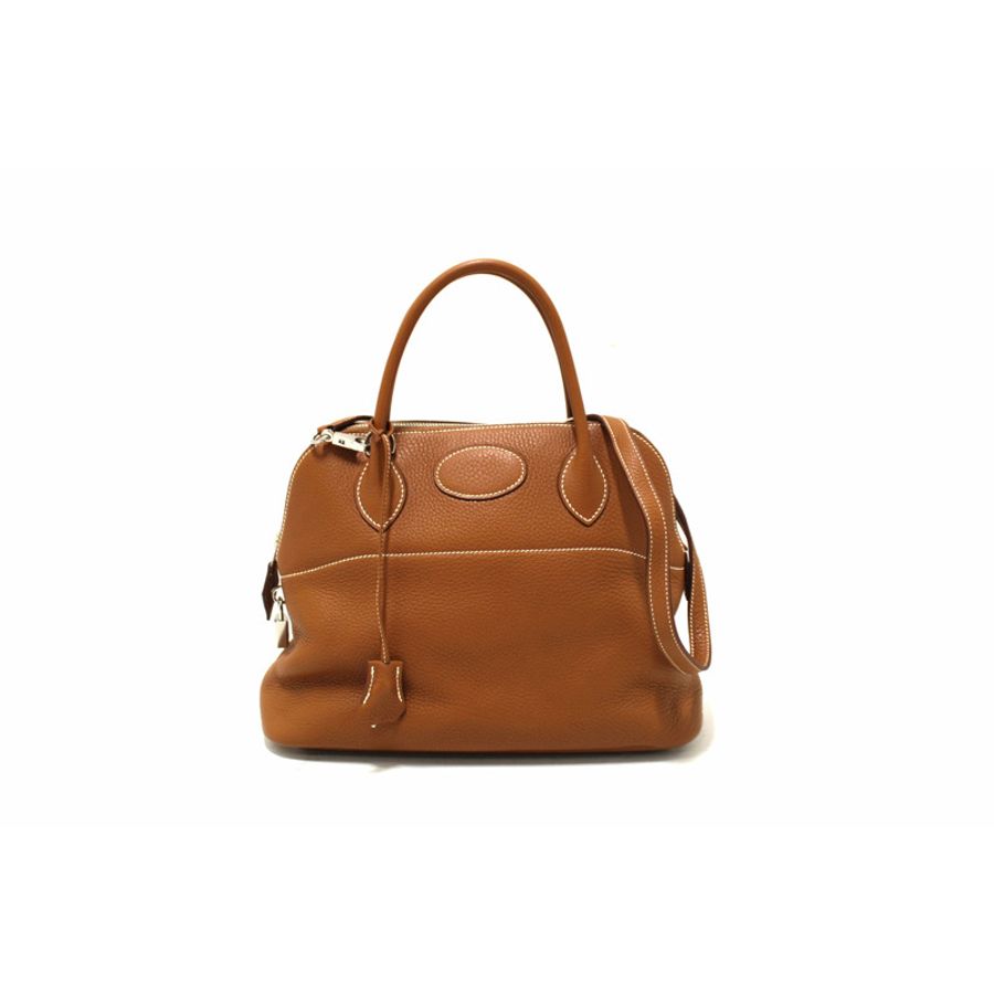 Hermes Brown Taurillon Clemence Bolide 31 Handbag/Shoulder Bag-0