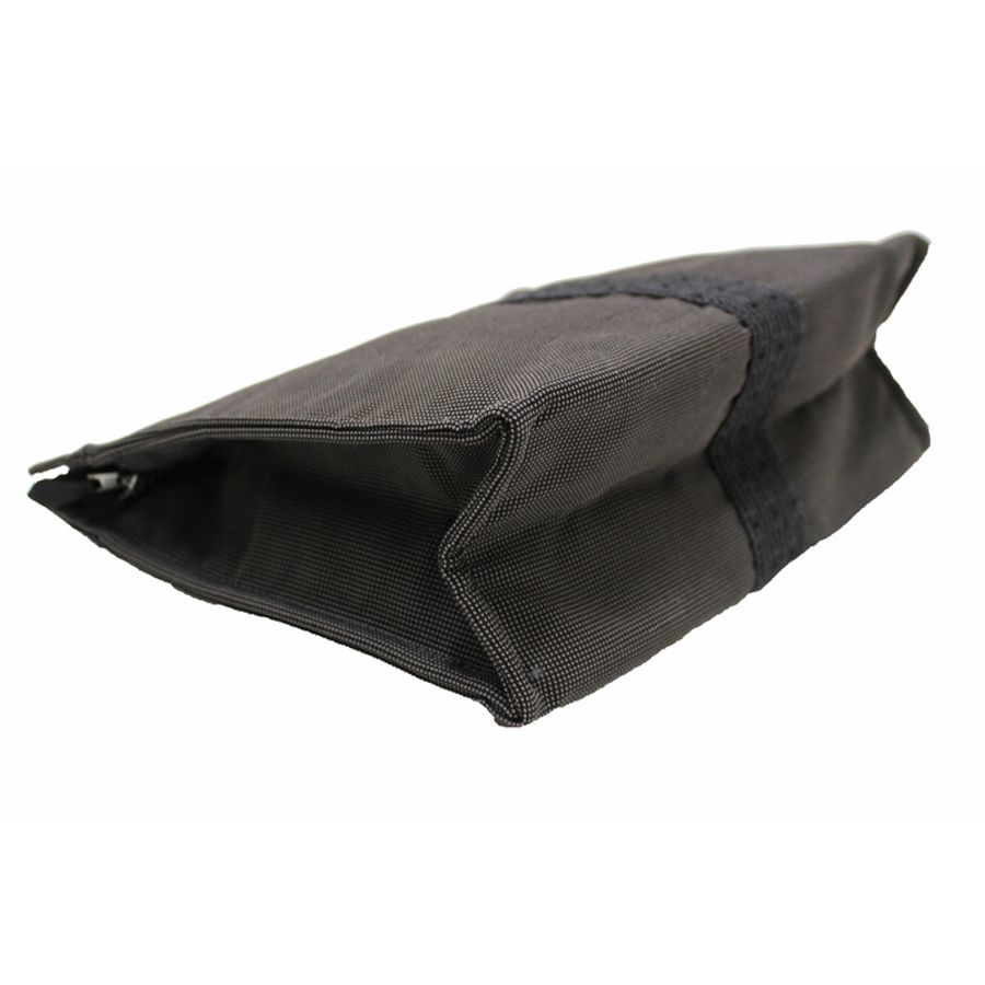 Hermes Grey Toile H Canvas Herline Clutch-5