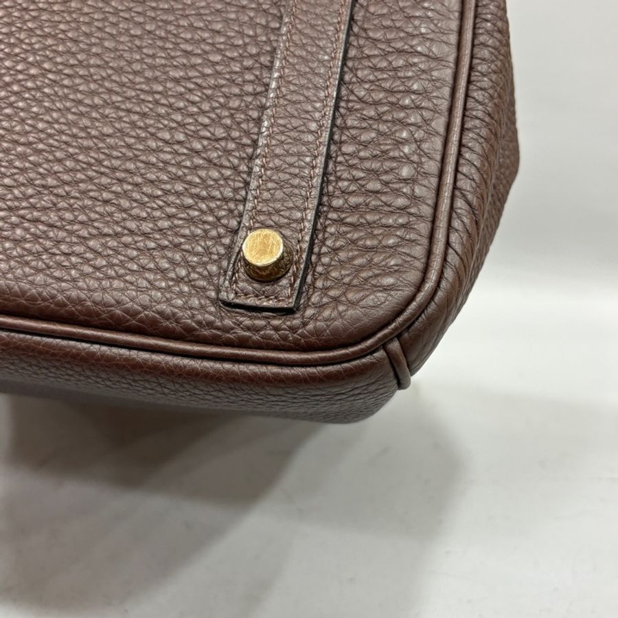 Hermes 深巧克力色Togo皮金釦鉑金Birkin 30 口N刻-7