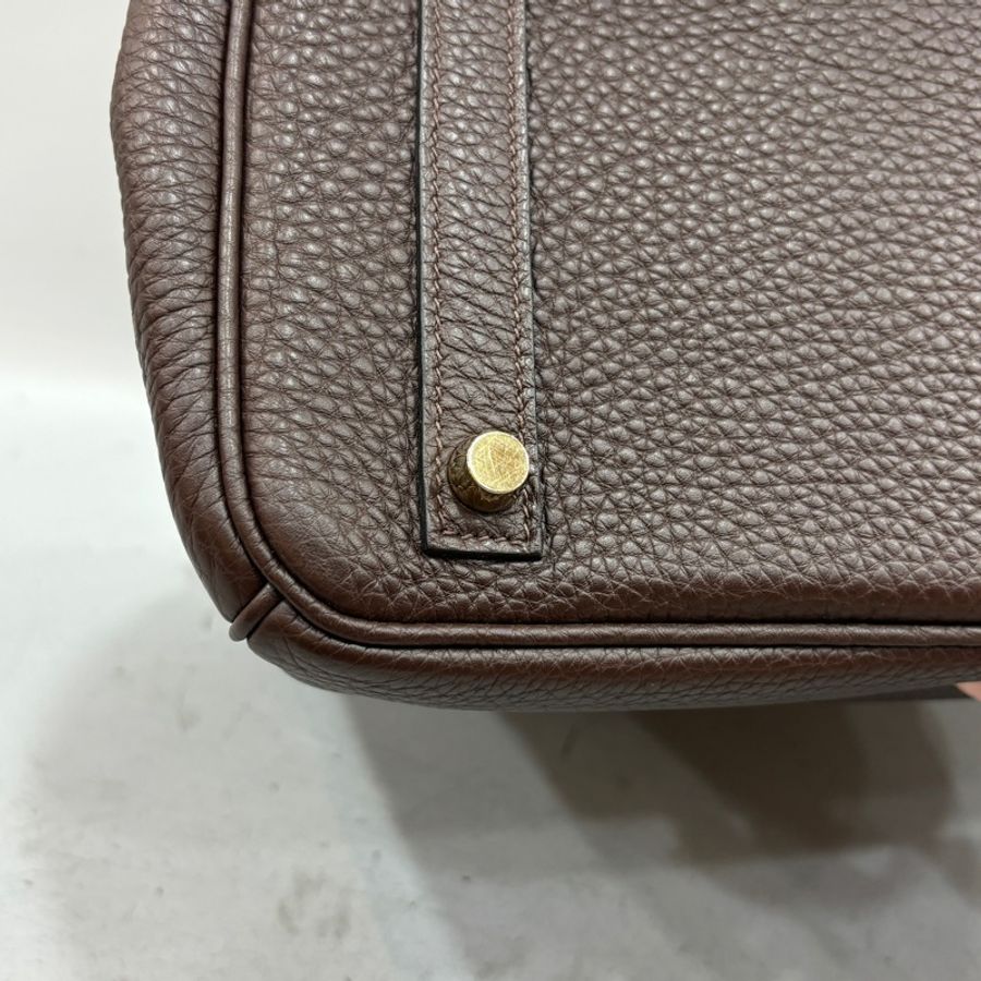 Hermes 深巧克力色Togo皮金釦鉑金Birkin 30 口N刻-8