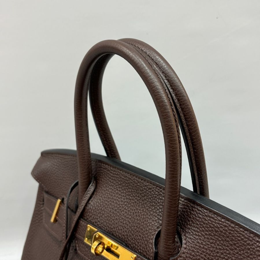 Hermes 深巧克力色Togo皮金釦鉑金Birkin 30 口N刻-10