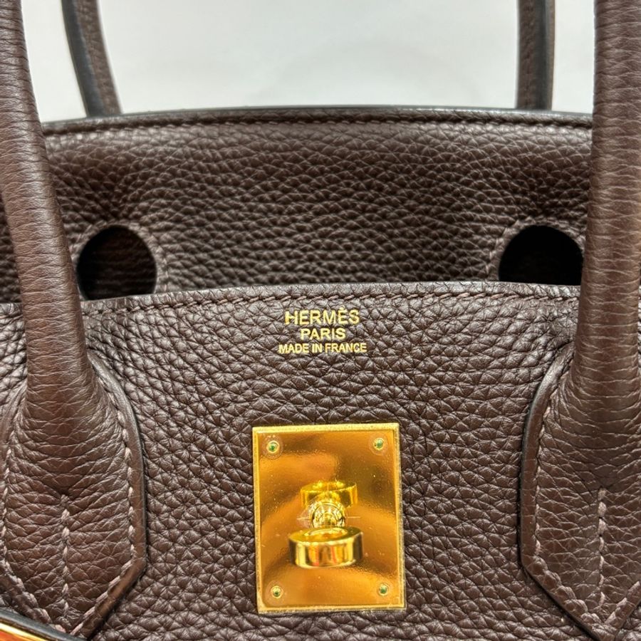 Hermes 深巧克力色Togo皮金釦鉑金Birkin 30 口N刻-17