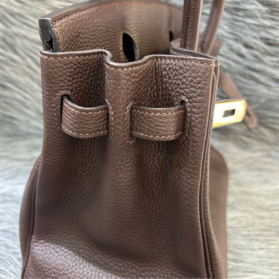 Hermes 深巧克力色Togo皮金釦鉑金Birkin 30 口N刻-38