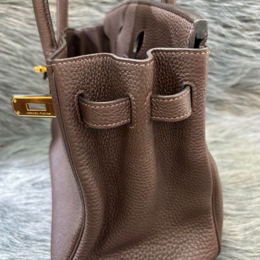 Hermes 深巧克力色Togo皮金釦鉑金Birkin 30 口N刻-39