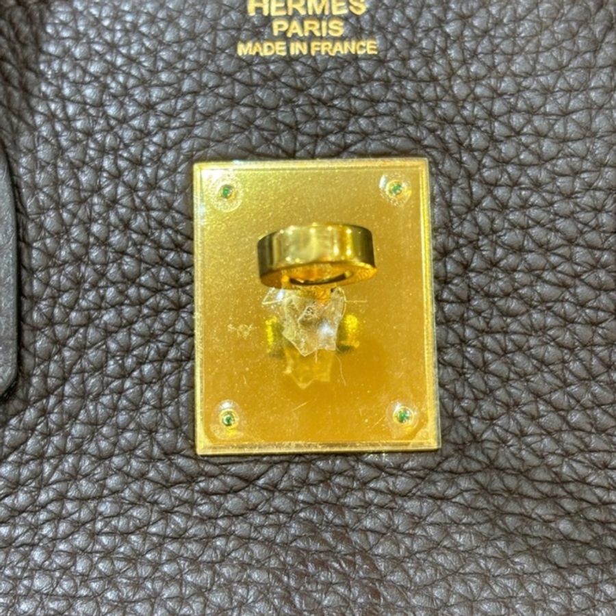 Hermes 深巧克力色Togo皮金釦鉑金Birkin 30 口N刻-40