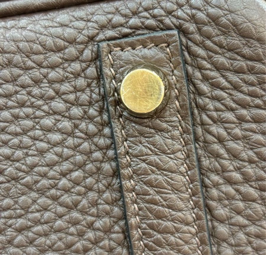 Hermes 深巧克力色Togo皮金釦鉑金Birkin 30 口N刻-44