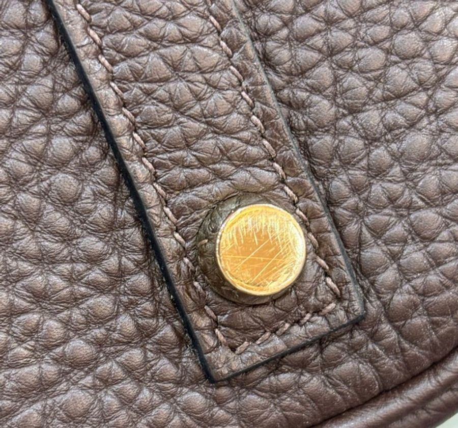 Hermes 深巧克力色Togo皮金釦鉑金Birkin 30 口N刻-45