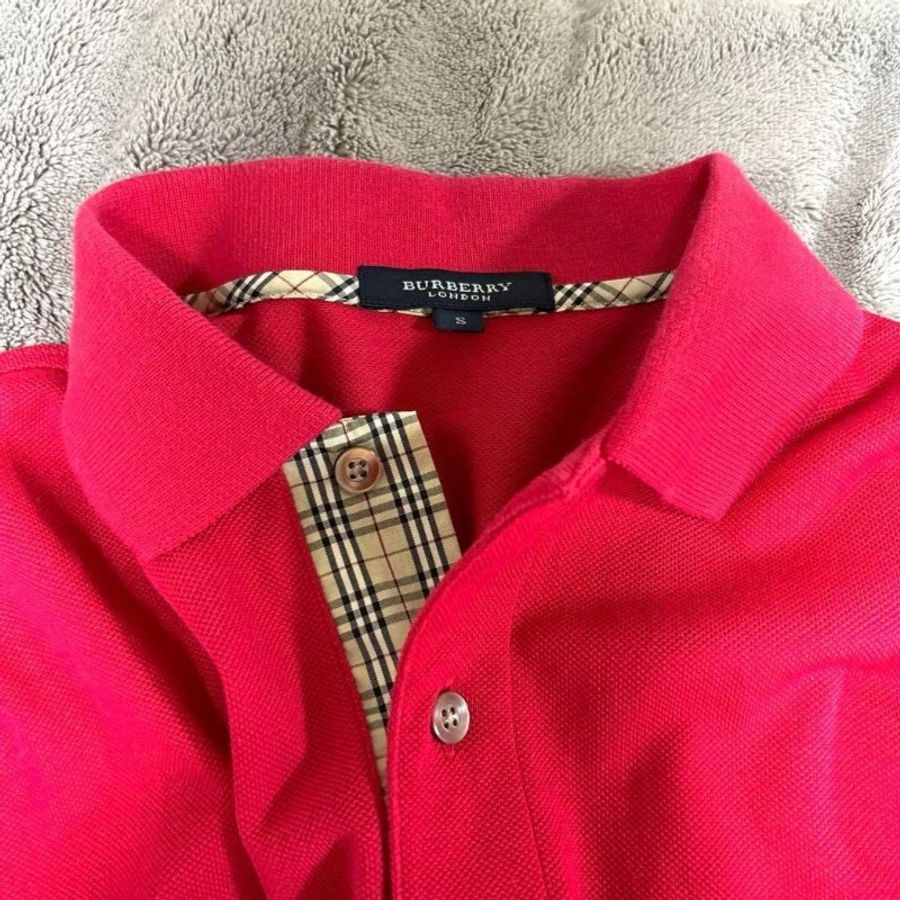 Burberry London Polo 衫 Nova 格紋 /尺寸:S(紅色)-8