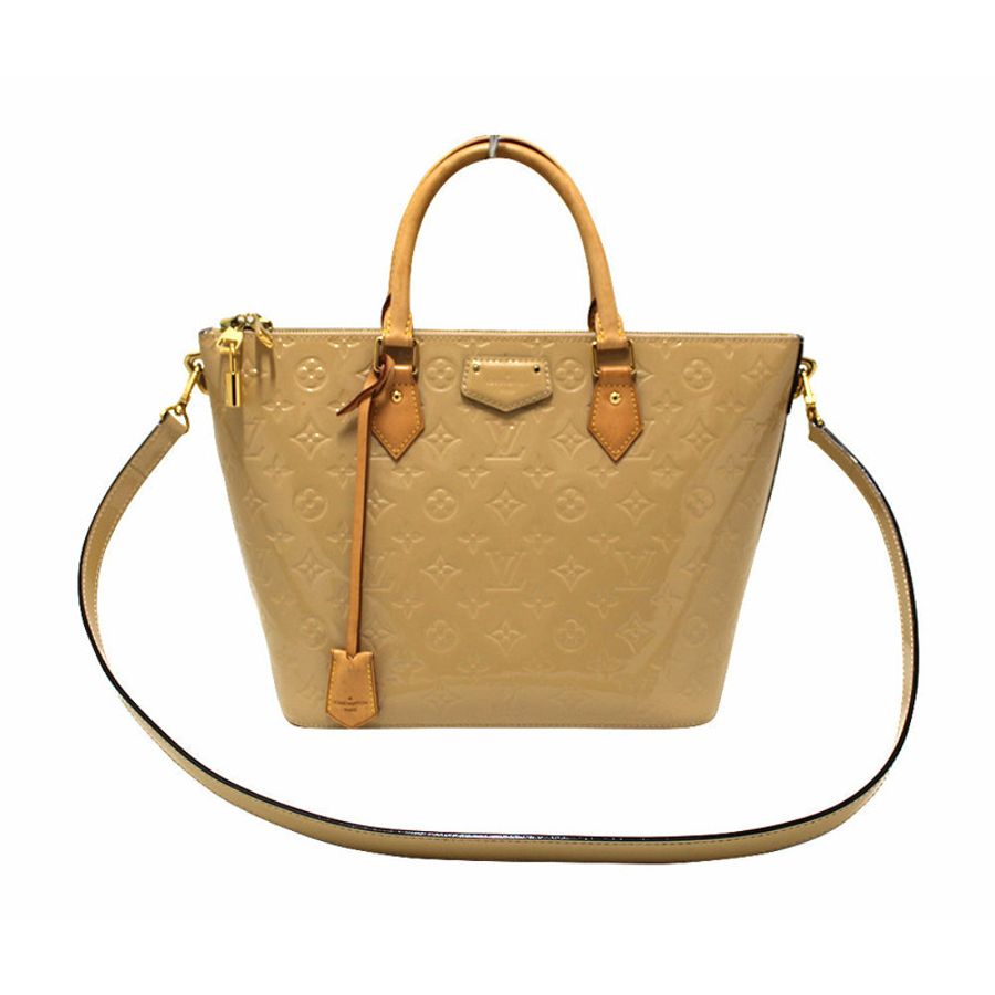 Louis Vuitton Beige Monogram Vernis Leather Montebello MM Tote Bag-0