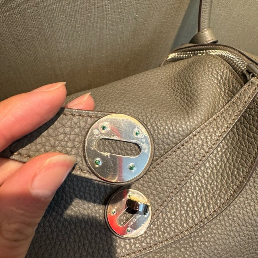 Hermes Lindy 30錫器灰 銀扣-2