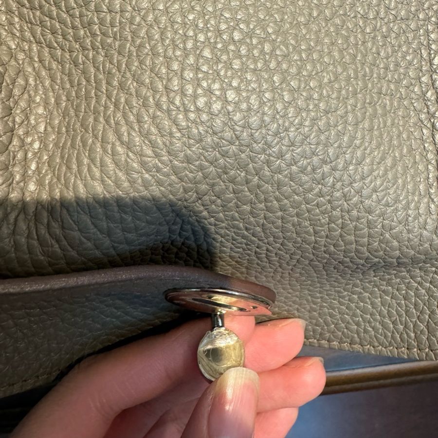 Hermes Lindy 30錫器灰 銀扣-4