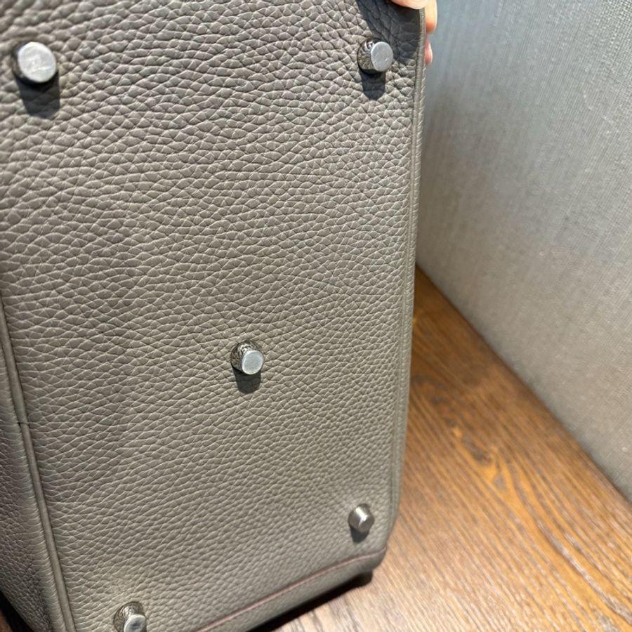 Hermes Lindy 30錫器灰 銀扣-9